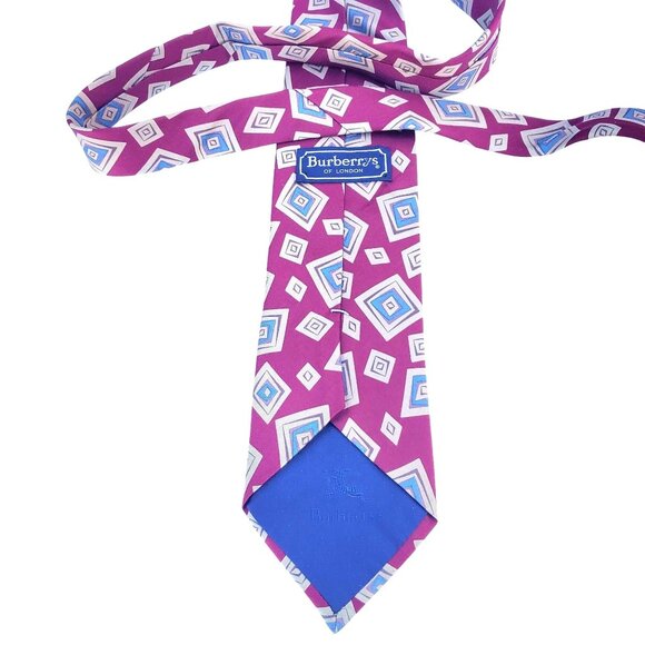 Burberrys of London Tie Silk Oxblood Abstract Pattern Cravat 3.75" Wide NWOT - Picture 5 of 10